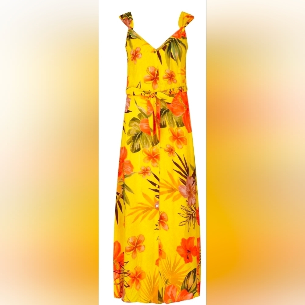 Desigual Corcega Maxi Floral Tropical Button up dress M